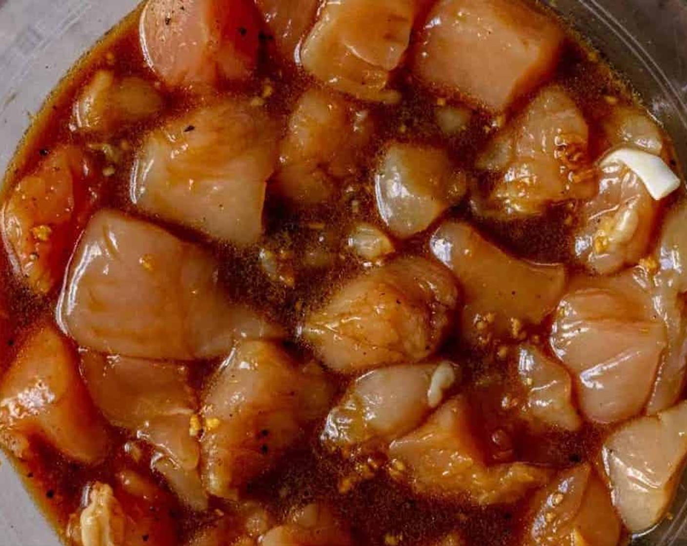 step 2 Add the Chicken Breast (1 lb) to a bowl or large plastic bag with Coconut Aminos (1/3 cup), Garlic (2 cloves), Fresh Ginger (2 tsp), Apple Cider Vinegar (1 Tbsp), Sesame Oil (1 tsp), Honey (2 Tbsp), and the slurry. Place in the fridge for at least one hour to marinate.