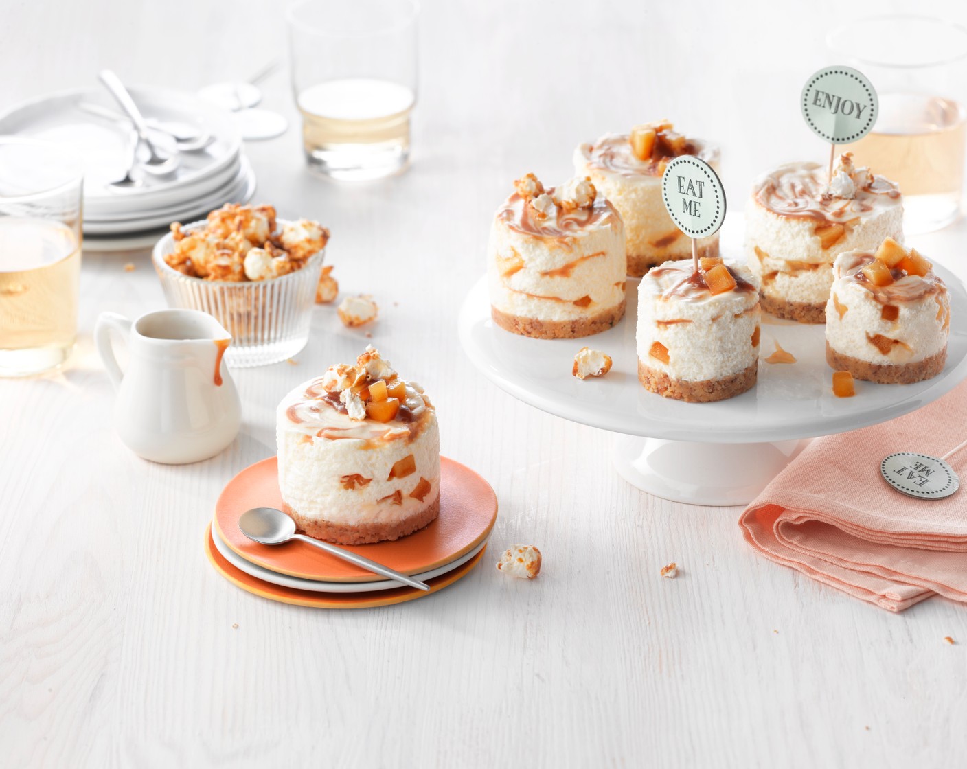 Apple Salted Caramel Cheesecakes