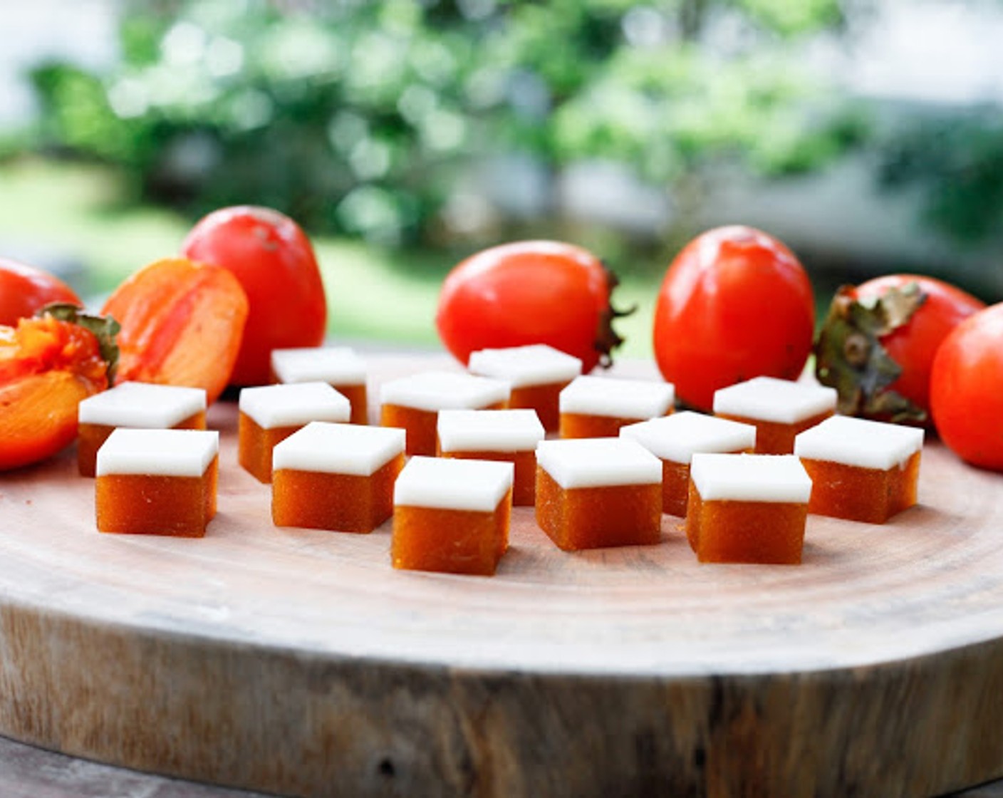 step 16 Slice the persimmon and cream gummy lollies into even squares. Enjoy!